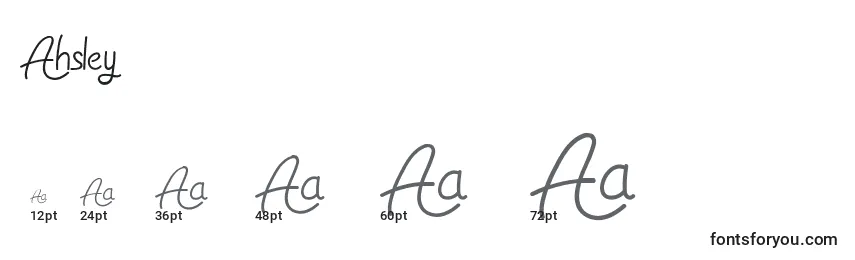 Ahsley Font Sizes