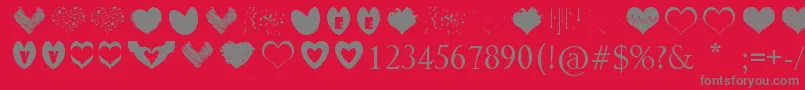 SexyLoveHearts Font – Gray Fonts on Red Background