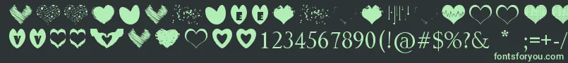 SexyLoveHearts Font – Green Fonts on Black Background