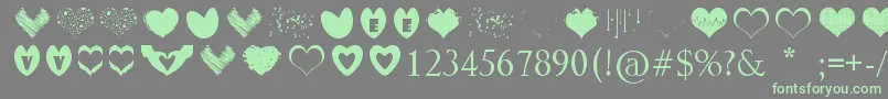 SexyLoveHearts Font – Green Fonts on Gray Background