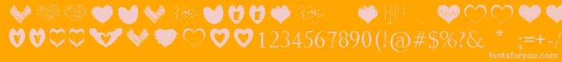 SexyLoveHearts Font – Pink Fonts on Orange Background