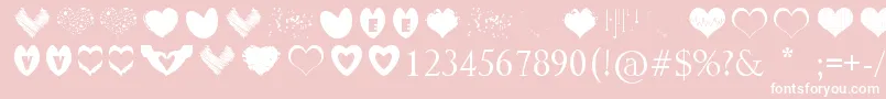 SexyLoveHearts Font – White Fonts on Pink Background