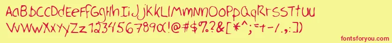 HerrickshandRegular Font – Red Fonts on Yellow Background