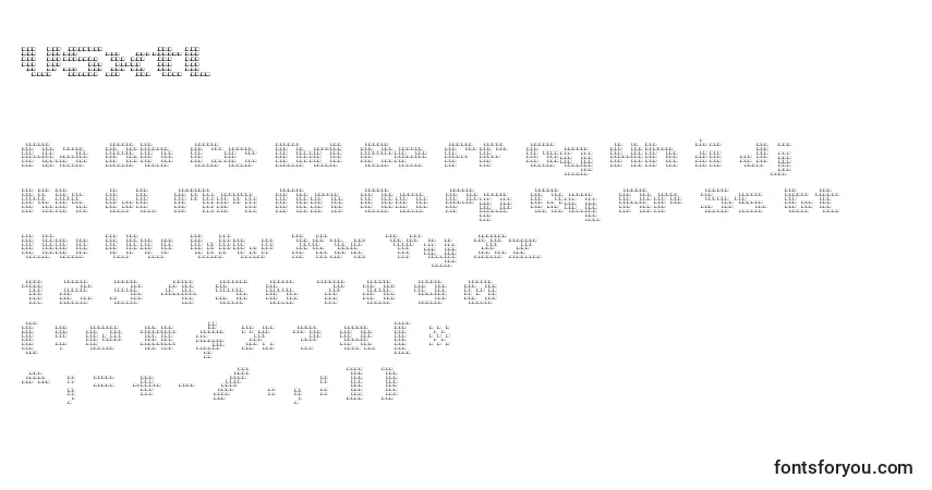 A fonte V5xtl – alfabeto, números, caracteres especiais