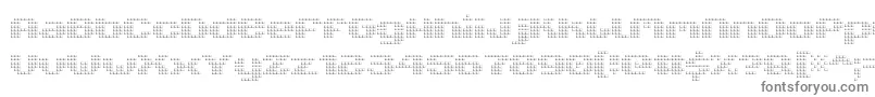 V5xtl-fontti – harmaat kirjasimet valkoisella taustalla