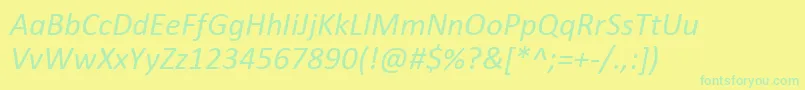 CalibriItalic Font – Green Fonts on Yellow Background