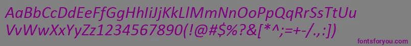 Шрифт CalibriItalic – фиолетовые шрифты на сером фоне