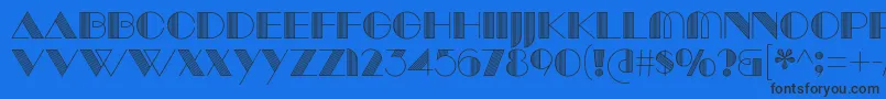 ManbowLines Font – Black Fonts on Blue Background