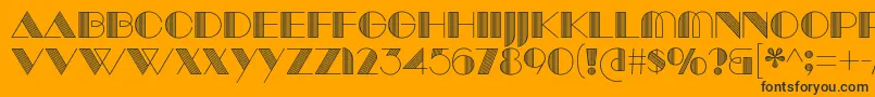 ManbowLines Font – Black Fonts on Orange Background