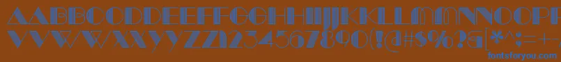 ManbowLines Font – Blue Fonts on Brown Background