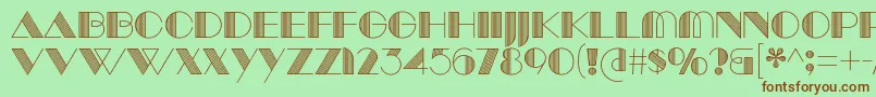 ManbowLines Font – Brown Fonts on Green Background