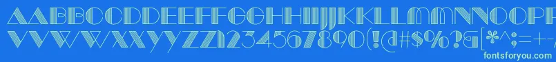 ManbowLines Font – Green Fonts on Blue Background