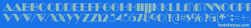 ManbowLines Font – Yellow Fonts on Blue Background