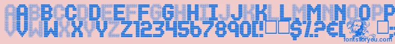 Fonte RenegadeMistress – fontes azuis em um fundo rosa