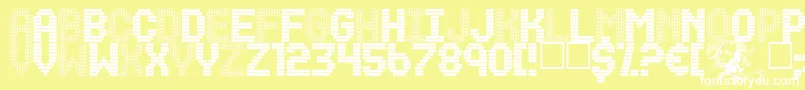 Fonte RenegadeMistress – fontes brancas em um fundo amarelo