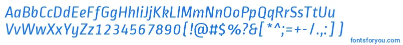 Czcionka RopasansItalic – niebieskie czcionki