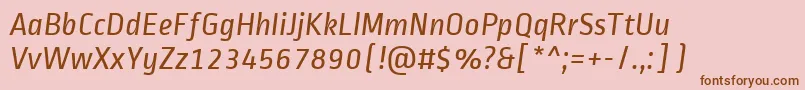 フォントRopasansItalic – ピンクの背景に茶色のフォント