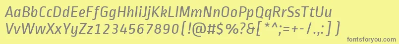 Шрифт RopasansItalic – серые шрифты на жёлтом фоне