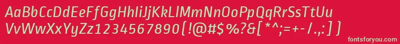 RopasansItalic Font – Green Fonts on Red Background