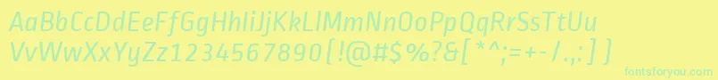 Weitere Informationen zur RopasansItalic-Schriftart RopasansItalic-Schriftart – Grüne Schriften auf gelbem Hintergrund