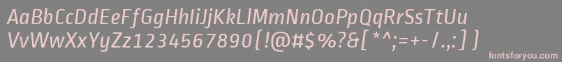 RopasansItalic-fontti – vaaleanpunaiset fontit harmaalla taustalla