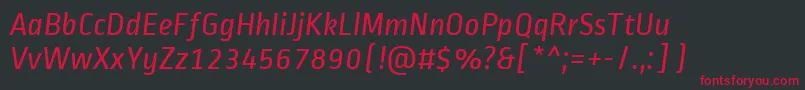 RopasansItalic Font – Red Fonts on Black Background