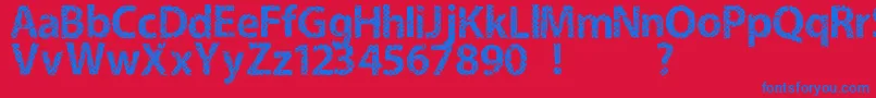 Fabric Font – Blue Fonts on Red Background