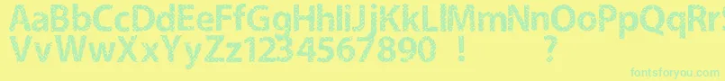 Fabric Font – Green Fonts on Yellow Background