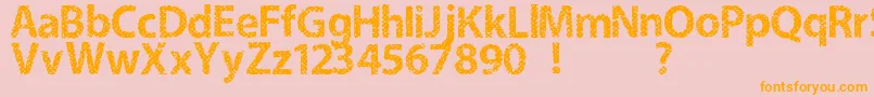 Fabric Font – Orange Fonts on Pink Background
