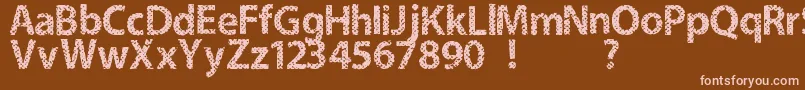 Fabric Font – Pink Fonts on Brown Background