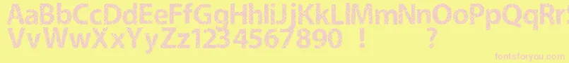 Fabric Font – Pink Fonts on Yellow Background