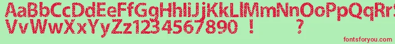 Fabric Font – Red Fonts on Green Background