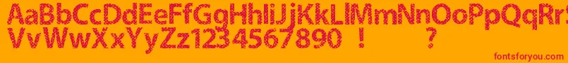 Fabric Font – Red Fonts on Orange Background