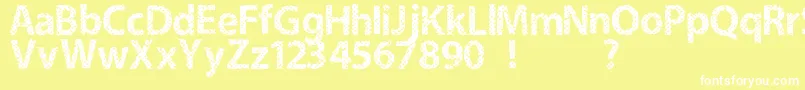 Fabric Font – White Fonts on Yellow Background