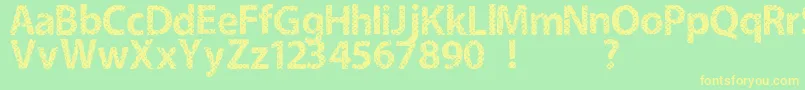 Fabric Font – Yellow Fonts on Green Background