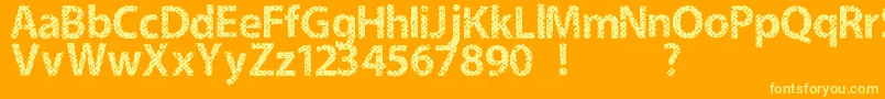 Fabric Font – Yellow Fonts on Orange Background