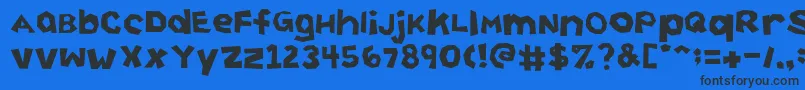 CuttingCorners Font – Black Fonts on Blue Background