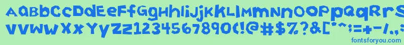 CuttingCorners Font – Blue Fonts on Green Background