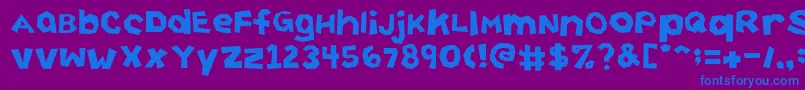 フォントCuttingCorners – 紫色の背景に青い文字