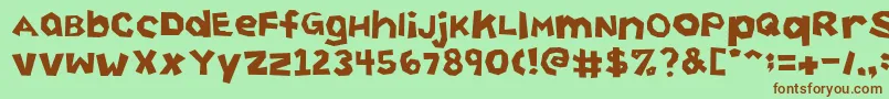 CuttingCorners Font – Brown Fonts on Green Background