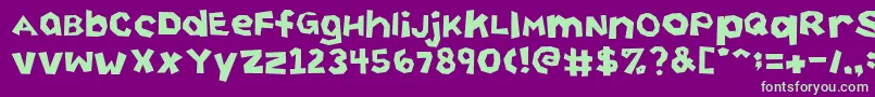 CuttingCorners Font – Green Fonts on Purple Background