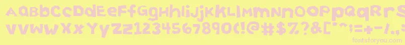 CuttingCorners Font – Pink Fonts on Yellow Background