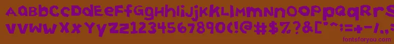 CuttingCorners-fontti – violetit fontit ruskealla taustalla