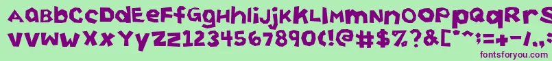 CuttingCorners-fontti – violetit fontit vihreällä taustalla