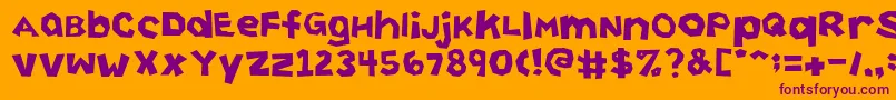 CuttingCorners Font – Purple Fonts on Orange Background