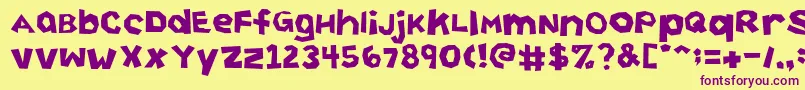 CuttingCorners-fontti – violetit fontit keltaisella taustalla