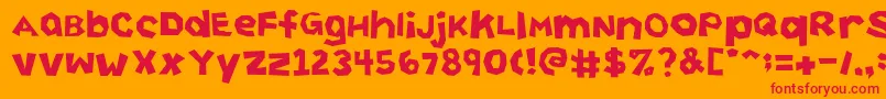 Шрифт CuttingCorners – красные шрифты на оранжевом фоне