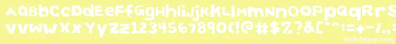 CuttingCorners-fontti – valkoiset fontit keltaisella taustalla