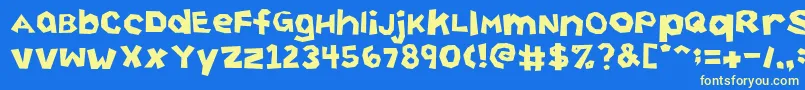 CuttingCorners Font – Yellow Fonts on Blue Background