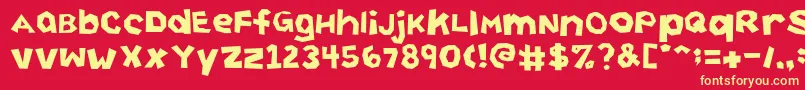 CuttingCorners Font – Yellow Fonts on Red Background